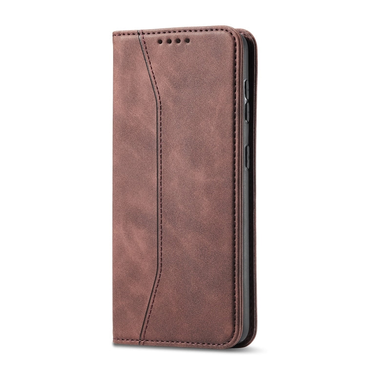 For Sharp Aquos Sense 6 Magnetic Dual-fold Leather Phone Case