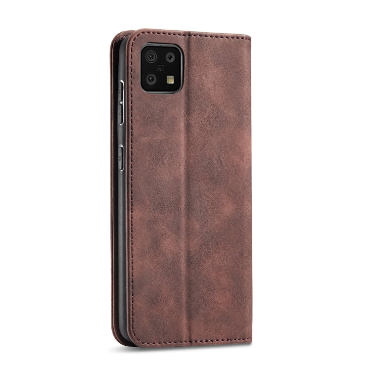 For Sharp Aquos Sense 6 Magnetic Dual-fold Leather Phone Case
