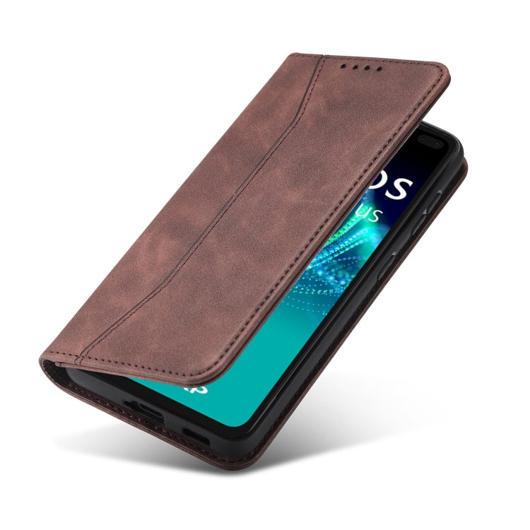 For Sharp Aquos Sense 6 Magnetic Dual-fold Leather Phone Case