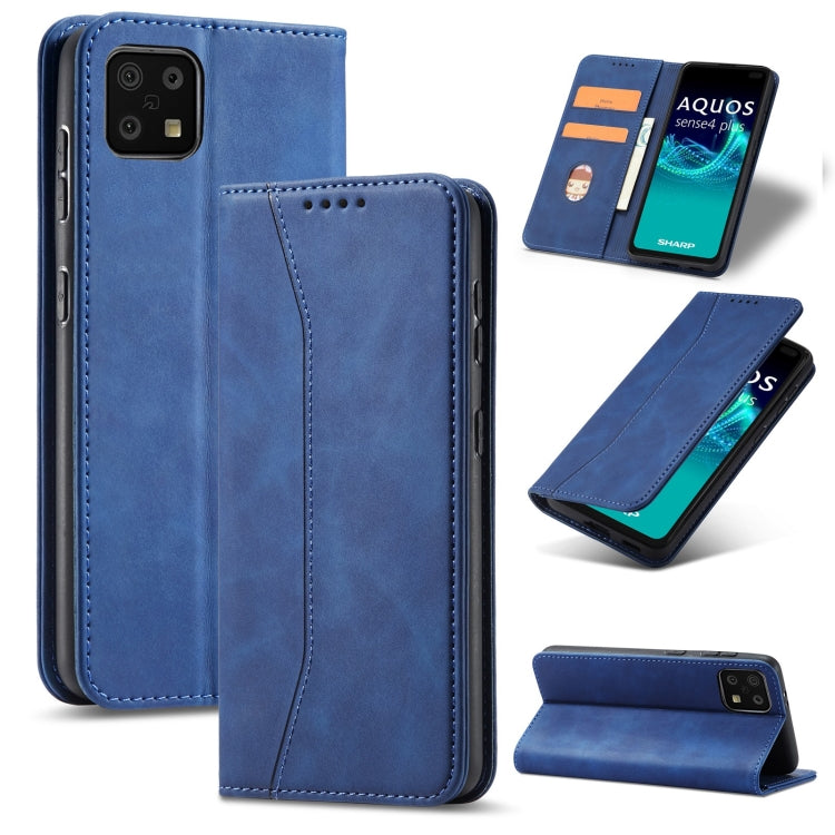 For Sharp Aquos Sense 6 Magnetic Dual-fold Leather Phone Case