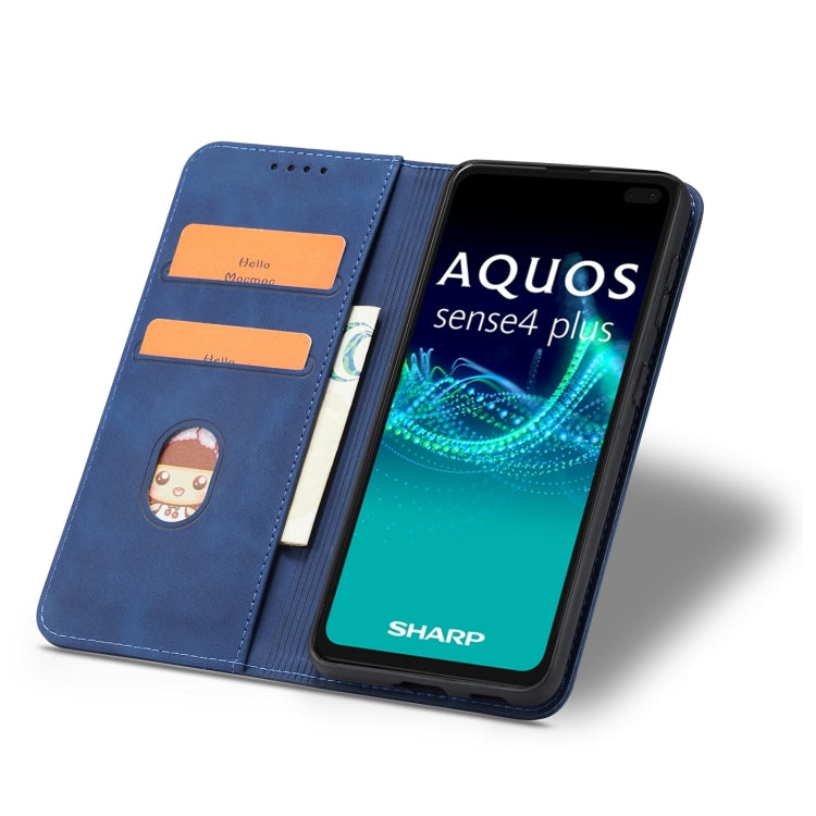 For Sharp Aquos Sense 6 Magnetic Dual-fold Leather Phone Case