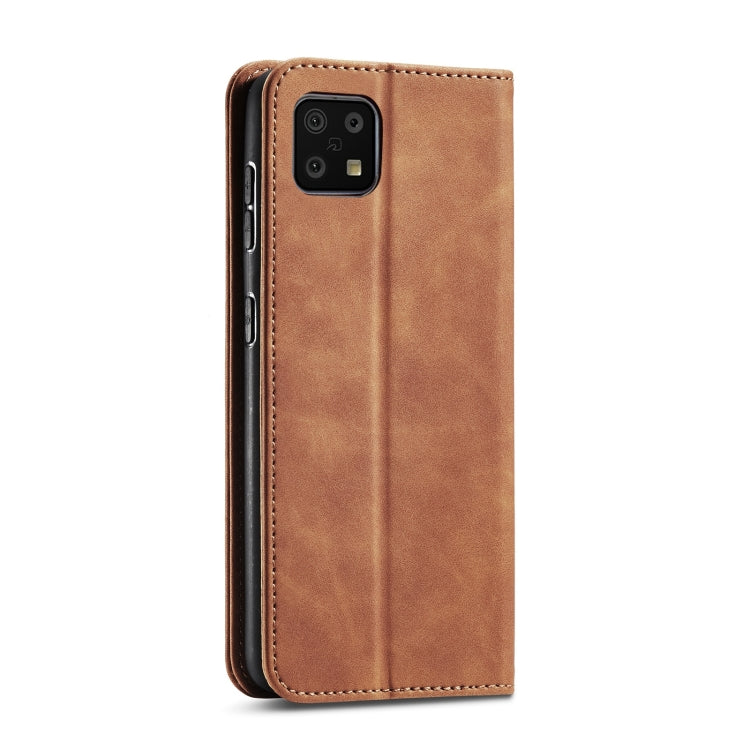 For Sharp Aquos Sense 6 Magnetic Dual-fold Leather Phone Case