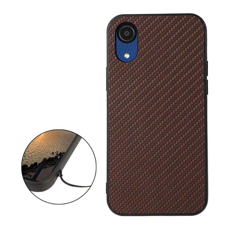 For Samsung Galaxy A03 Core Carbon Fiber Skin Phone Case