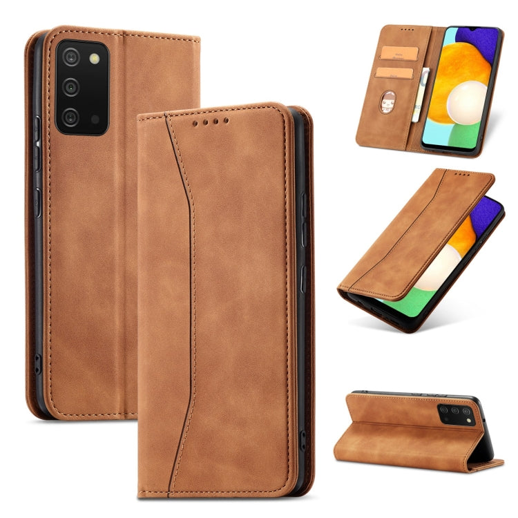 For Samsung Galaxy A03s 164mm Magnetic Dual-fold Leather Phone Case