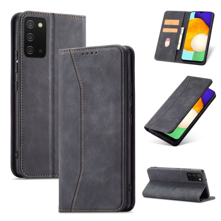 For Samsung Galaxy A03s 166mm Magnetic Dual-fold Leather Phone Case