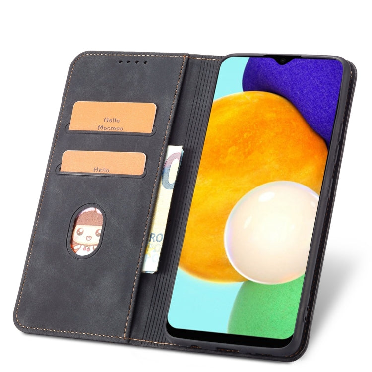 For Samsung Galaxy A03s 166mm Magnetic Dual-fold Leather Phone Case