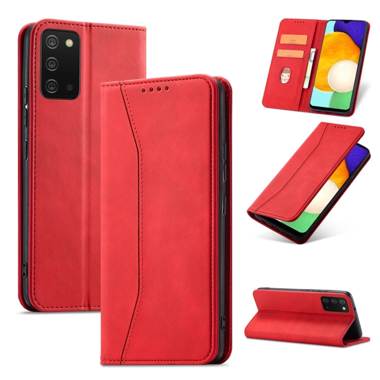 For Samsung Galaxy A03s 166mm Magnetic Dual-fold Leather Phone Case