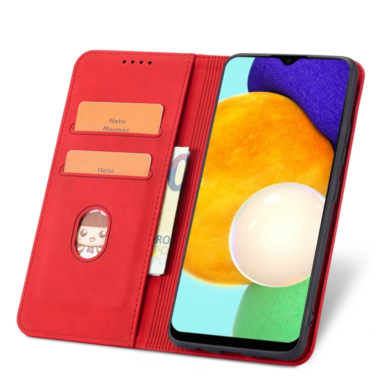 For Samsung Galaxy A03s 166mm Magnetic Dual-fold Leather Phone Case