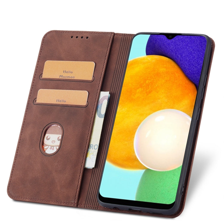 For Samsung Galaxy A03s 166mm Magnetic Dual-fold Leather Phone Case