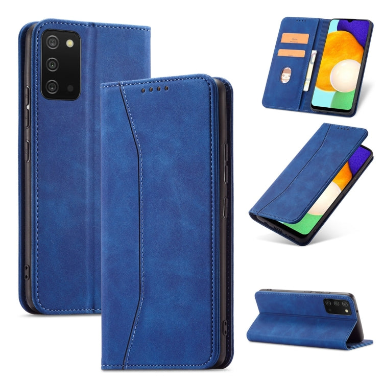 For Samsung Galaxy A03s 166mm Magnetic Dual-fold Leather Phone Case