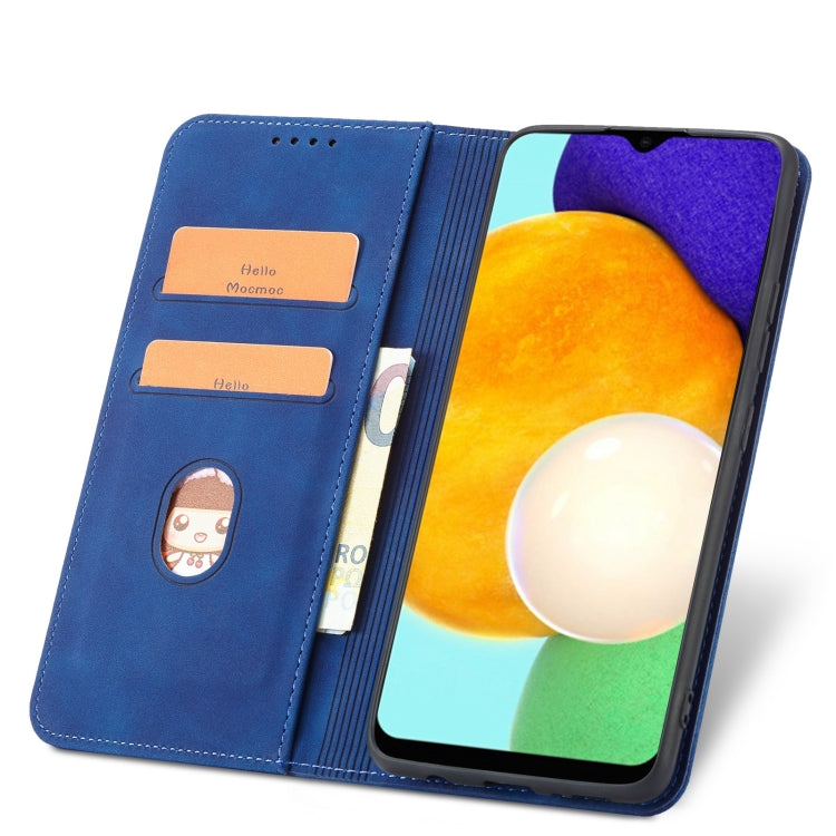 For Samsung Galaxy A03s 166mm Magnetic Dual-fold Leather Phone Case