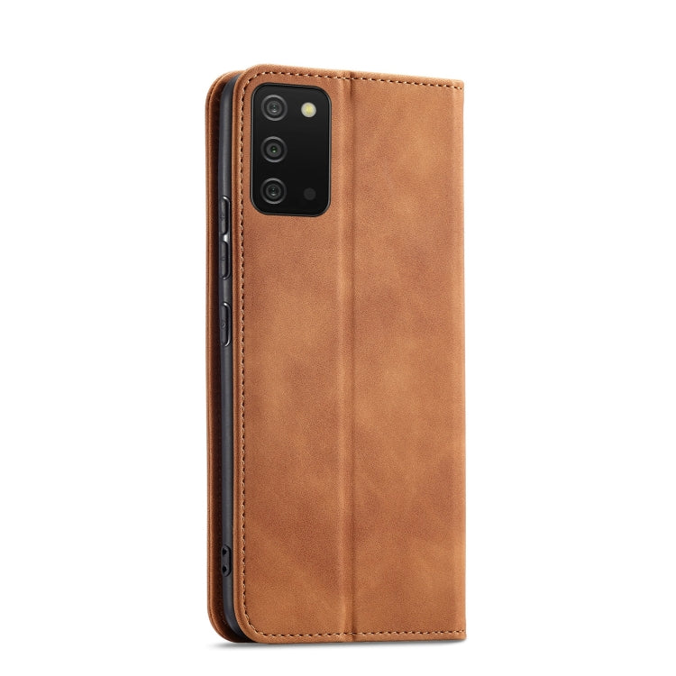 For Samsung Galaxy A03s 166mm Magnetic Dual-fold Leather Phone Case