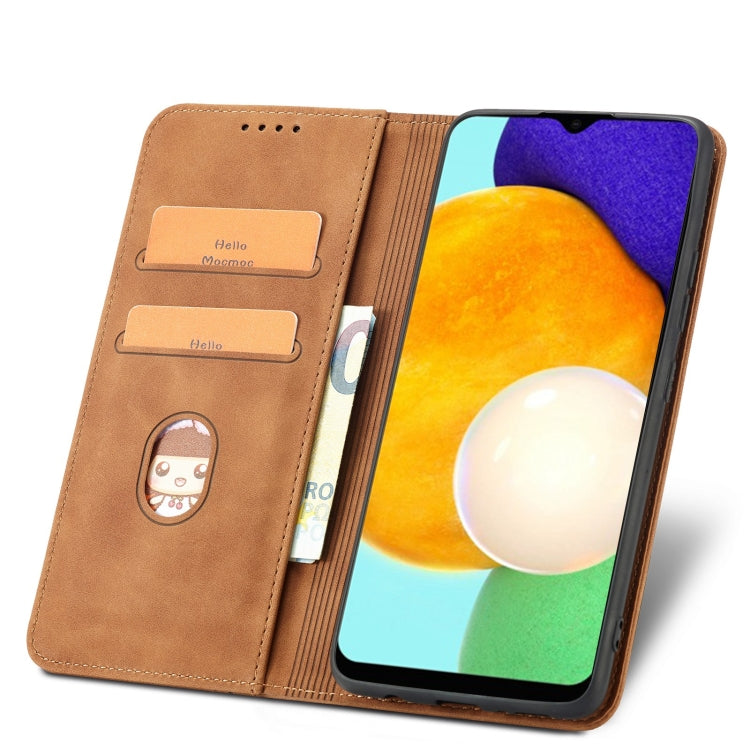 For Samsung Galaxy A03s 166mm Magnetic Dual-fold Leather Phone Case