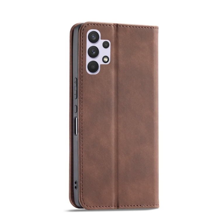 For Samsung Galaxy A32 4G Magnetic Dual-fold Leather Phone Case