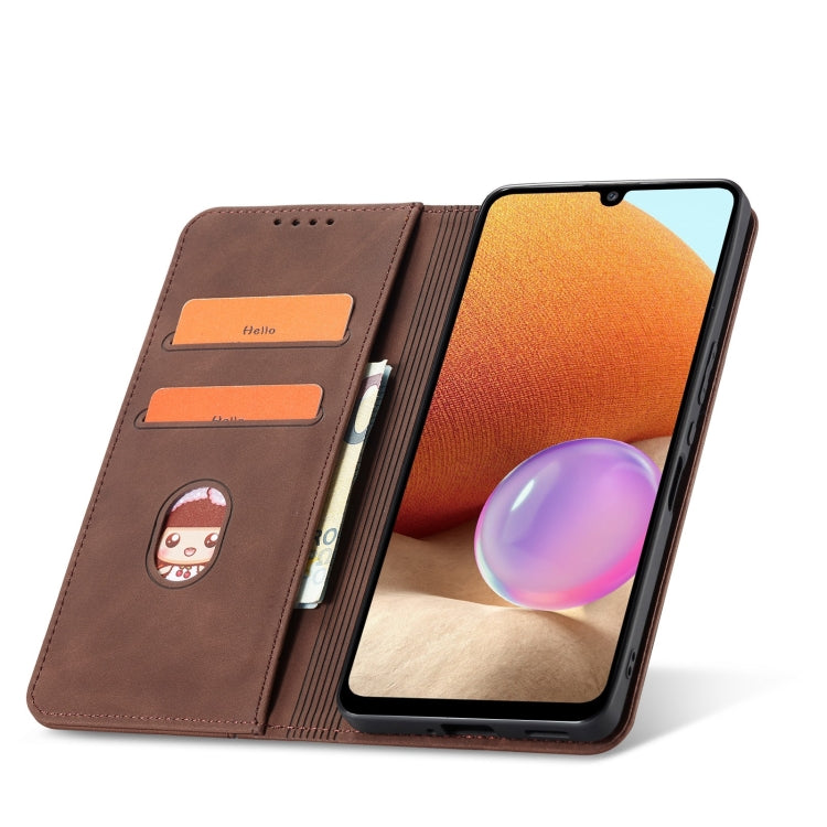 For Samsung Galaxy A32 4G Magnetic Dual-fold Leather Phone Case