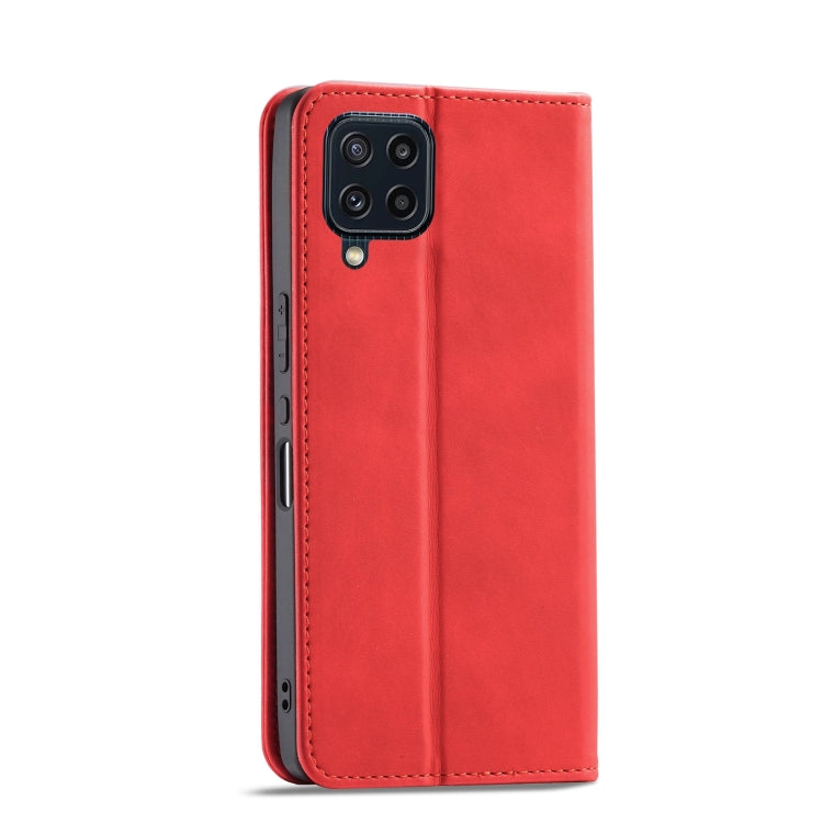 For Samsung Galaxy M32 4G Magnetic Dual-fold Leather Phone Case