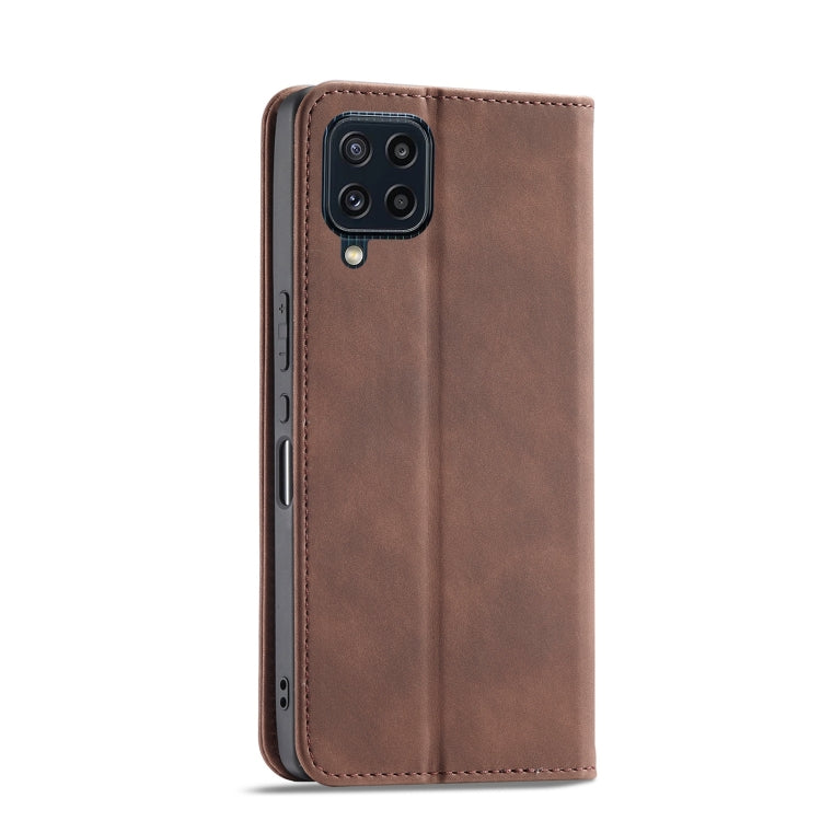 For Samsung Galaxy M32 4G Magnetic Dual-fold Leather Phone Case