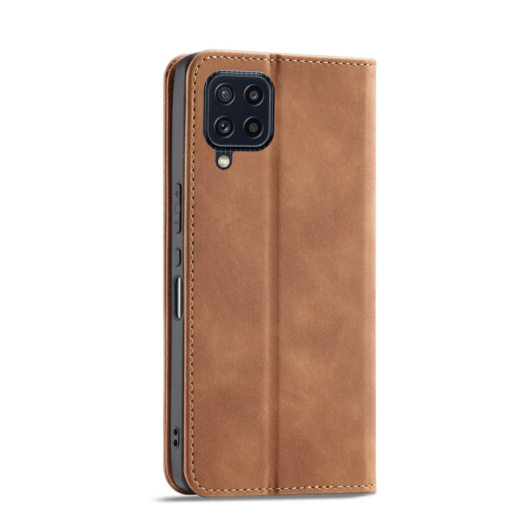 For Samsung Galaxy M32 4G Magnetic Dual-fold Leather Phone Case