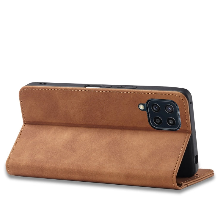 For Samsung Galaxy M32 4G Magnetic Dual-fold Leather Phone Case