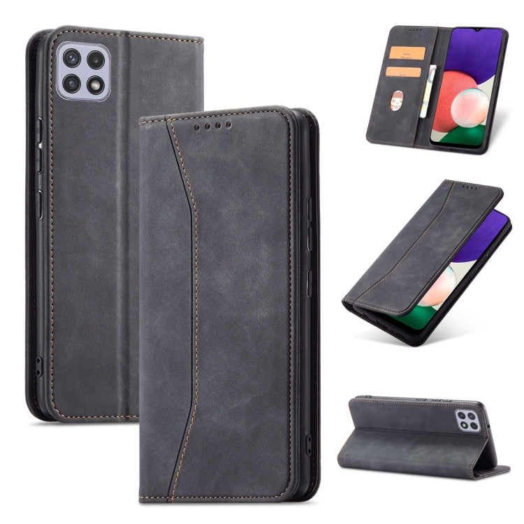 For Samsung Galaxy A22 5G Magnetic Dual-fold Leather Phone Case