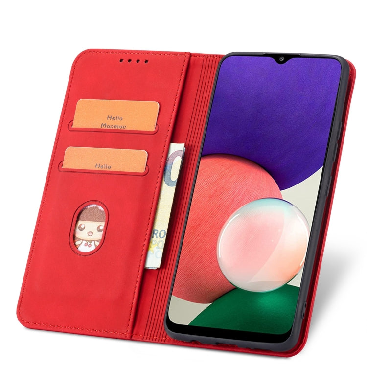 For Samsung Galaxy A22 5G Magnetic Dual-fold Leather Phone Case