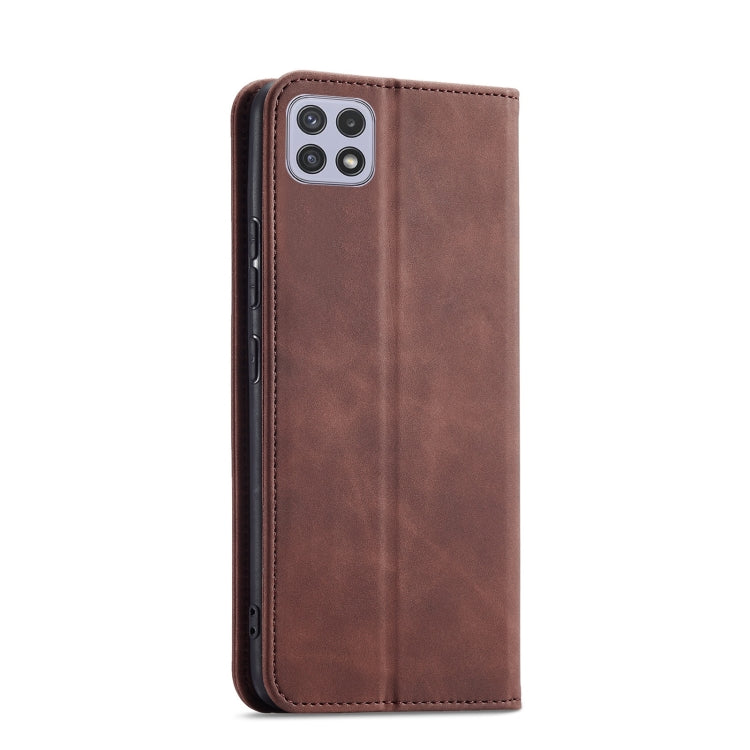For Samsung Galaxy A22 5G Magnetic Dual-fold Leather Phone Case
