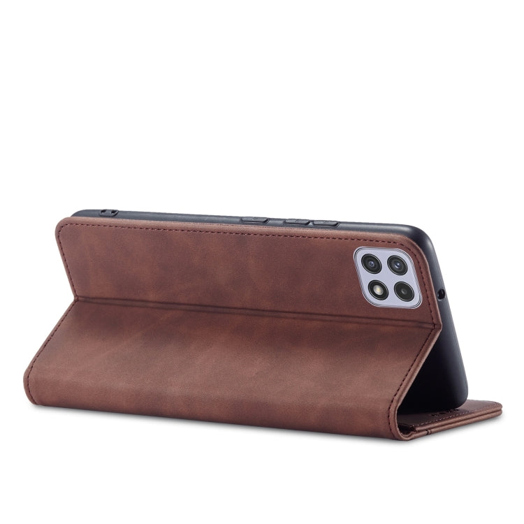 For Samsung Galaxy A22 5G Magnetic Dual-fold Leather Phone Case