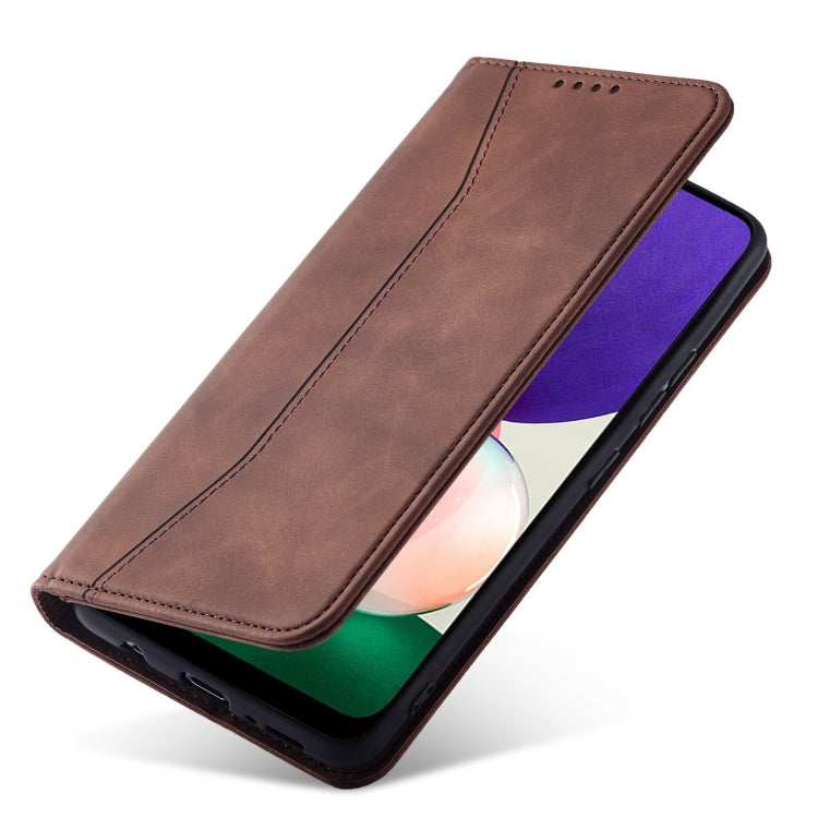For Samsung Galaxy A22 5G Magnetic Dual-fold Leather Phone Case