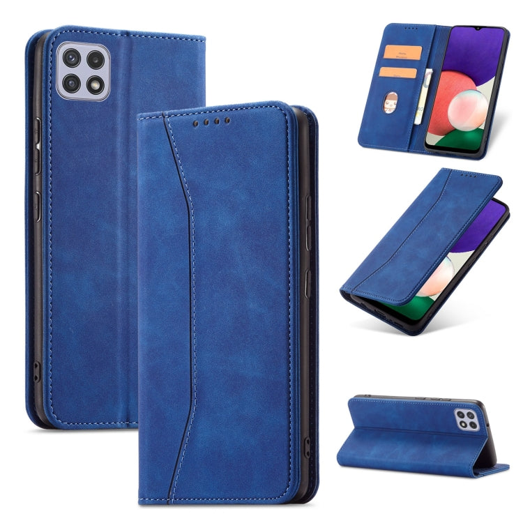 For Samsung Galaxy A22 5G Magnetic Dual-fold Leather Phone Case