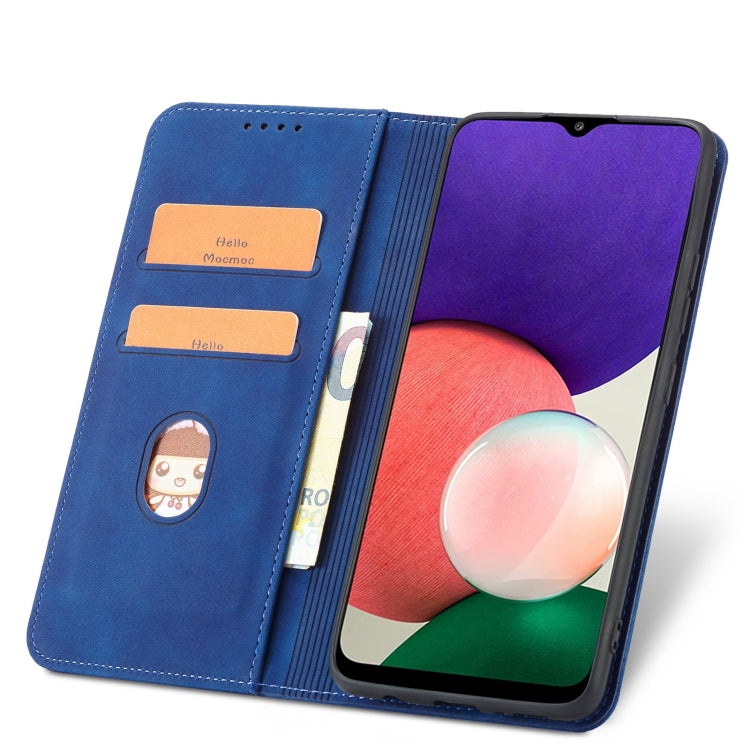 For Samsung Galaxy A22 5G Magnetic Dual-fold Leather Phone Case