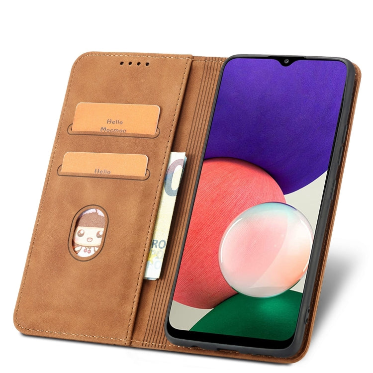 For Samsung Galaxy A22 5G Magnetic Dual-fold Leather Phone Case