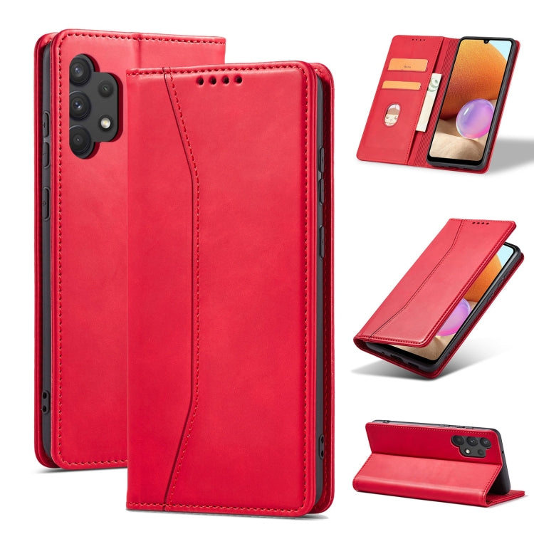 For Samsung Galaxy A32 5G Magnetic Dual-fold Leather Phone Case