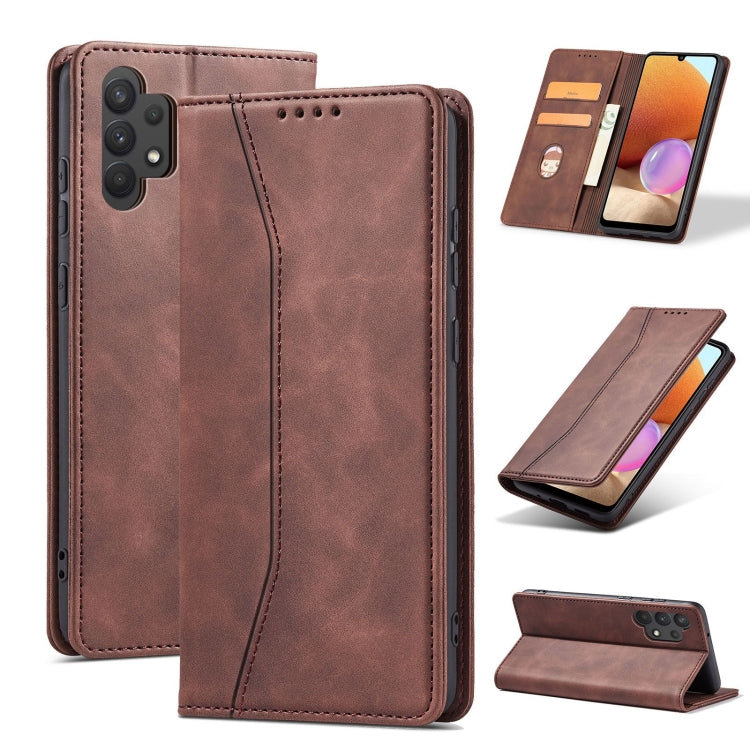 For Samsung Galaxy A32 5G Magnetic Dual-fold Leather Phone Case