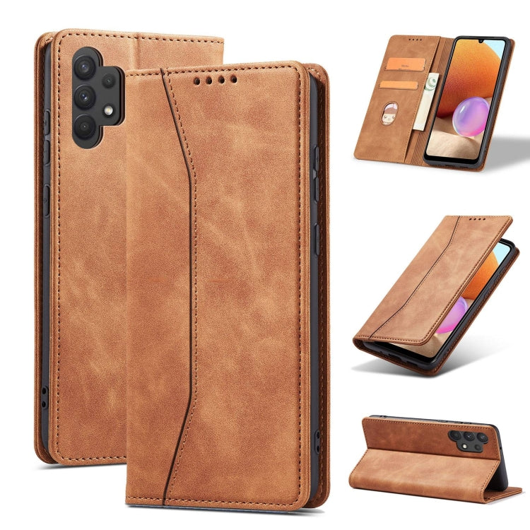 For Samsung Galaxy A32 5G Magnetic Dual-fold Leather Phone Case