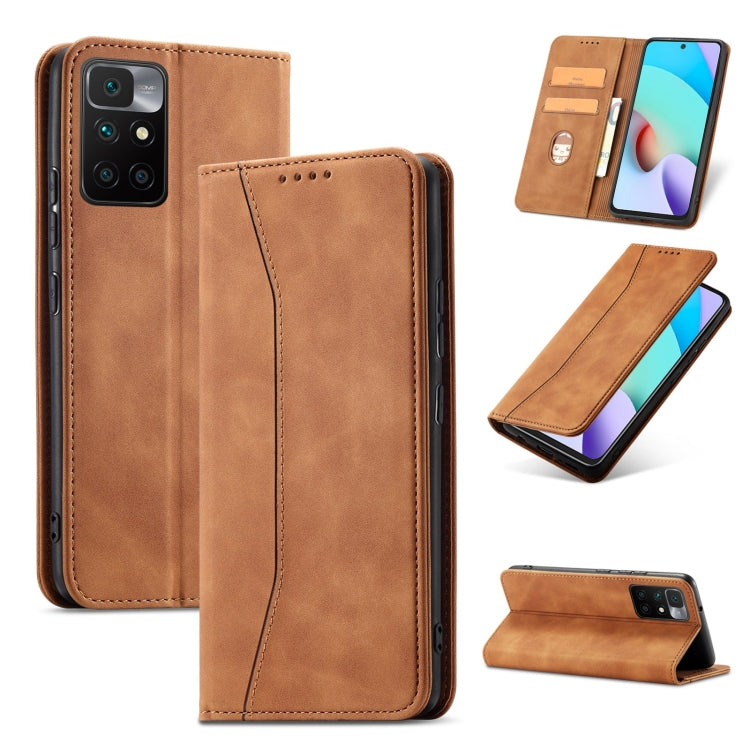 For Xiaomi Redmi 10 Magnetic Dual-fold Leather Phone Case