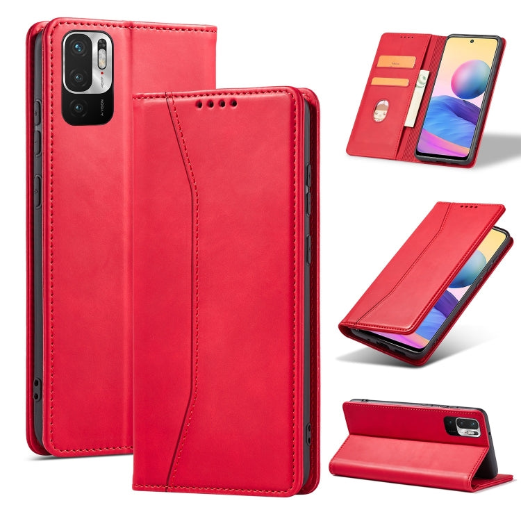 For Xiaomi Redmi Note 10 5G Magnetic Dual-fold Leather Phone Case
