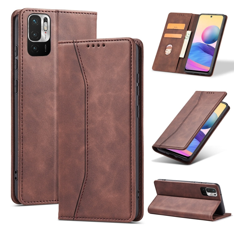 For Xiaomi Redmi Note 10 5G Magnetic Dual-fold Leather Phone Case
