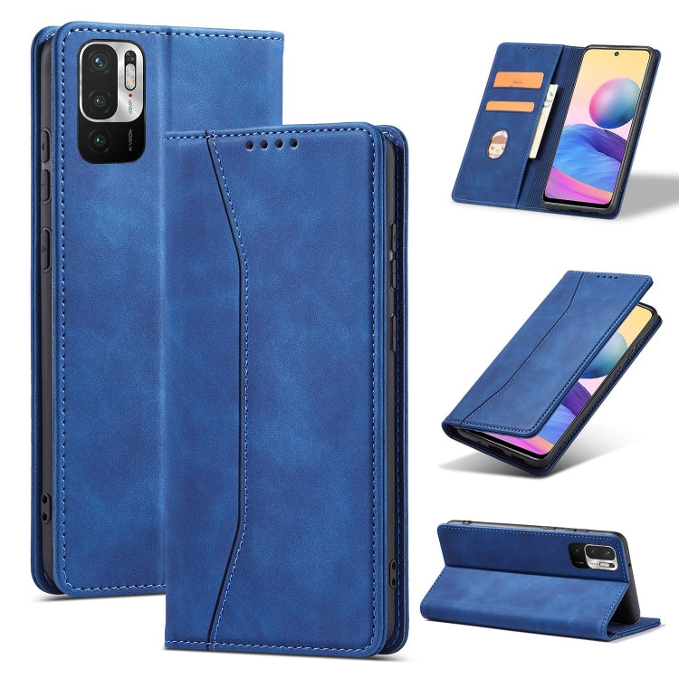 For Xiaomi Redmi Note 10 5G Magnetic Dual-fold Leather Phone Case