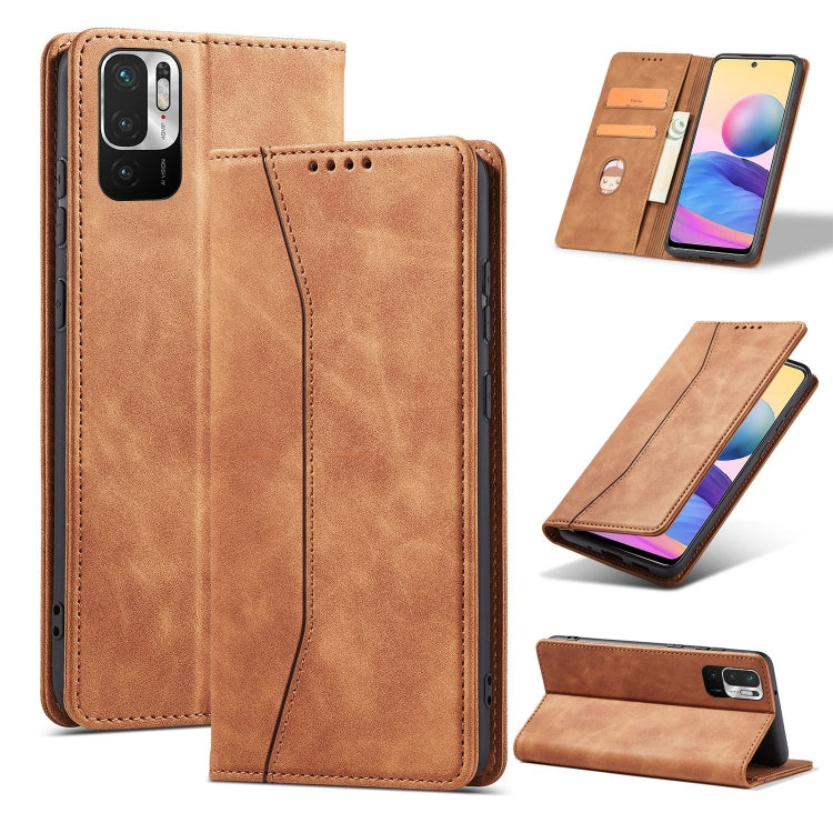 For Xiaomi Redmi Note 10 5G Magnetic Dual-fold Leather Phone Case