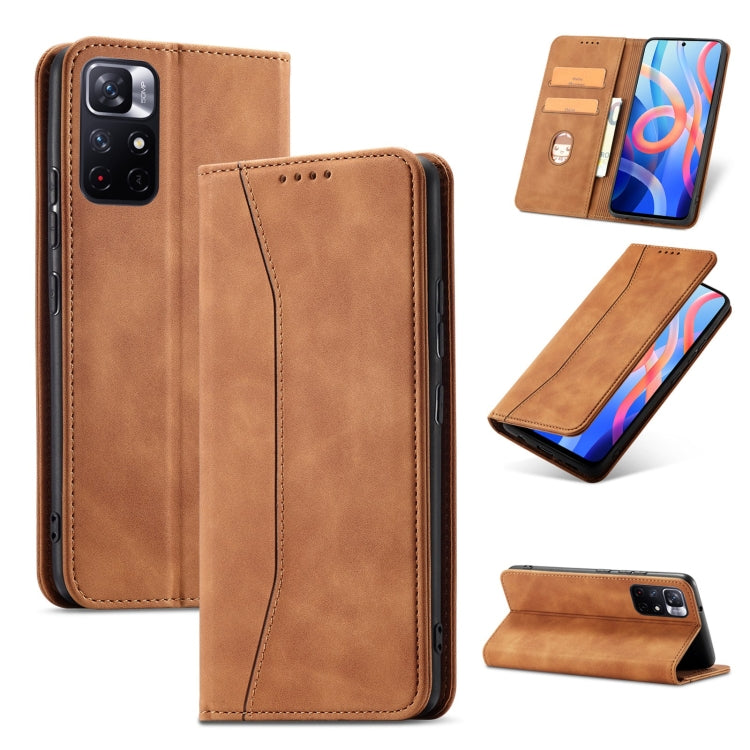 For Xiaomi Redmi Note 11 5G Magnetic Dual-fold Leather Phone Case