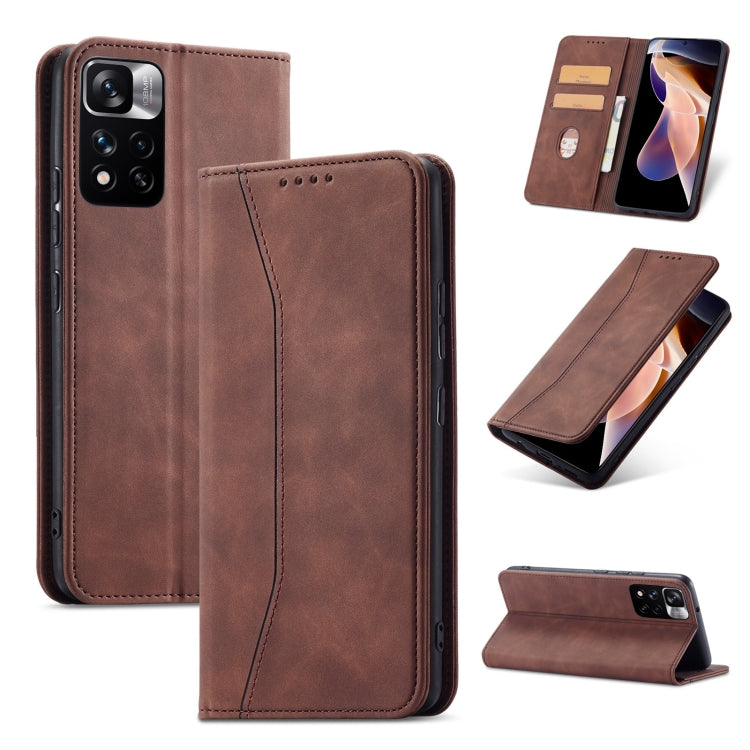 For Xiaomi Redmi Note 11 Pro 5G Magnetic Dual-fold Leather Phone Case