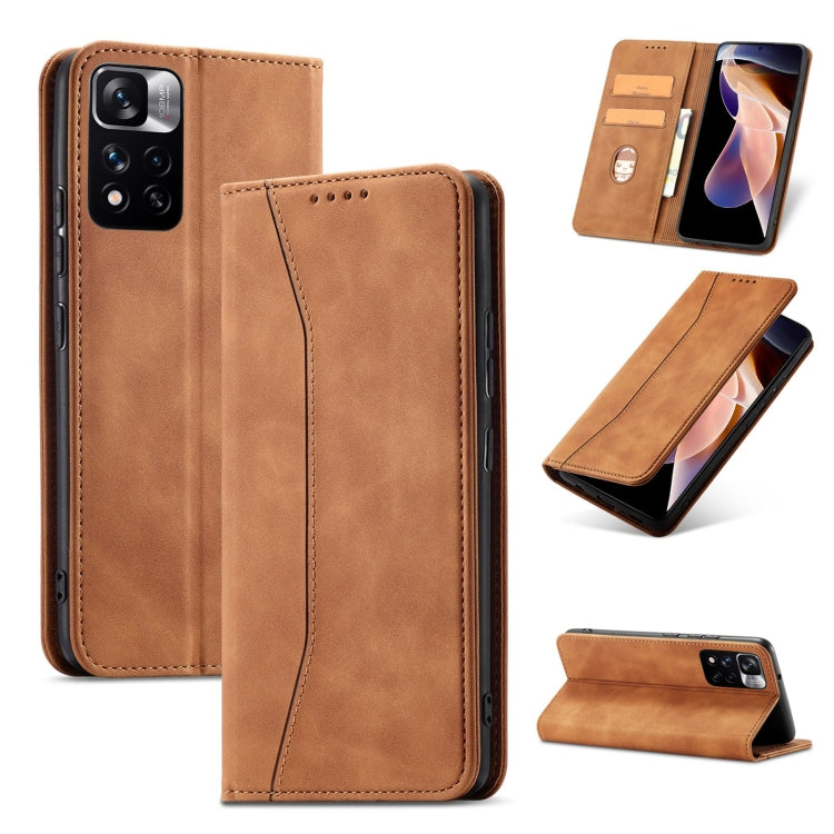 For Xiaomi Redmi Note 11 Pro 5G Magnetic Dual-fold Leather Phone Case