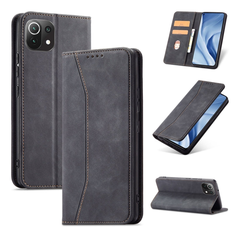 For Xiaomi Mi 11 Lite Magnetic Dual-fold Leather Phone Case