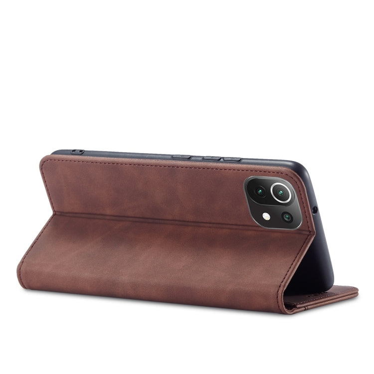 For Xiaomi Mi 11 Lite Magnetic Dual-fold Leather Phone Case