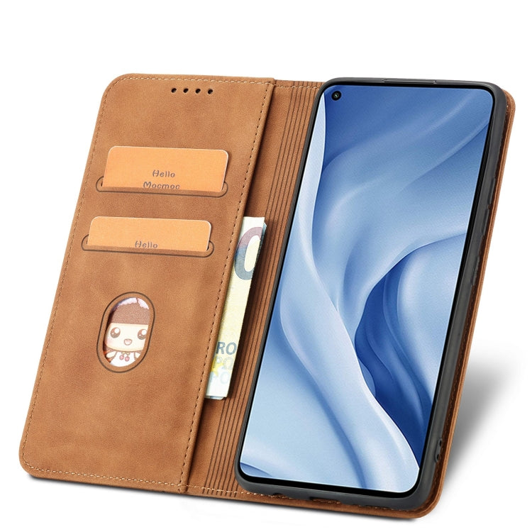 For Xiaomi Mi 11 Lite Magnetic Dual-fold Leather Phone Case