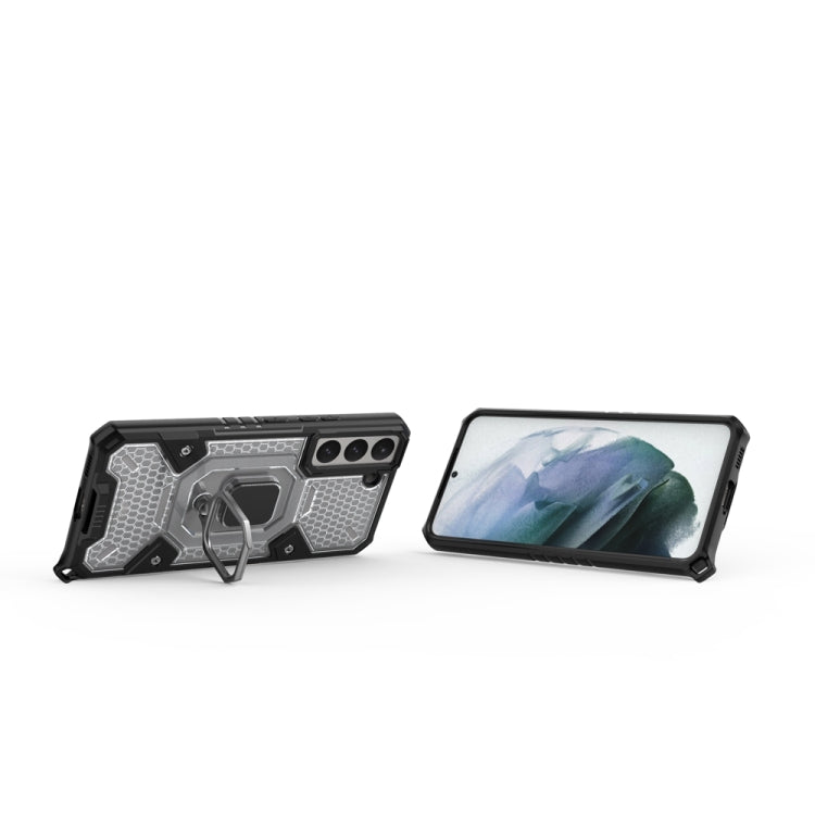 For Samsung Galaxy S22 5G Space PC+TPU Ring Holder Protective Phone Case