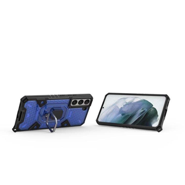 For Samsung Galaxy S22 5G Space PC+TPU Ring Holder Protective Phone Case