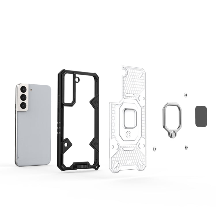For Samsung Galaxy S22 5G Space PC+TPU Ring Holder Protective Phone Case