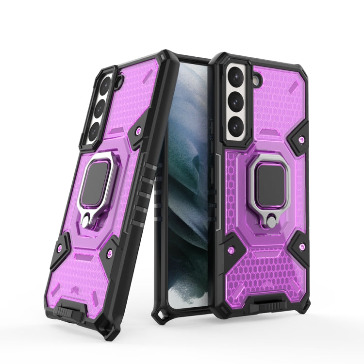 For Samsung Galaxy S22 5G Space PC+TPU Ring Holder Protective Phone Case