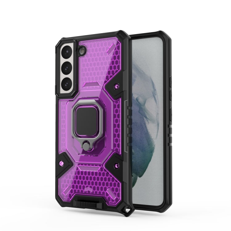 For Samsung Galaxy S22 5G Space PC+TPU Ring Holder Protective Phone Case